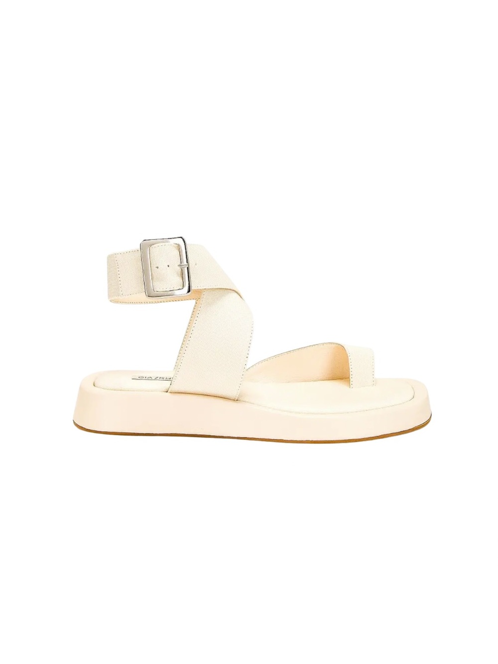 Gia Borghini x RHW Cream Ankle-Strap Flat Sandal - Picture 5 of 8